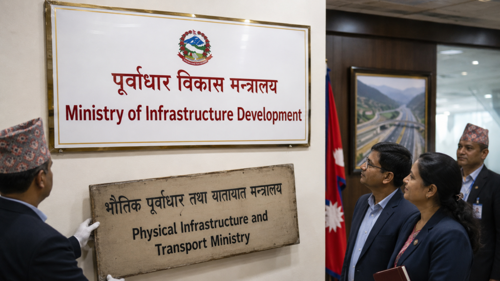 Physical Infrastructure and Transport Ministry Renamed as Ministry of Infrastructure Development