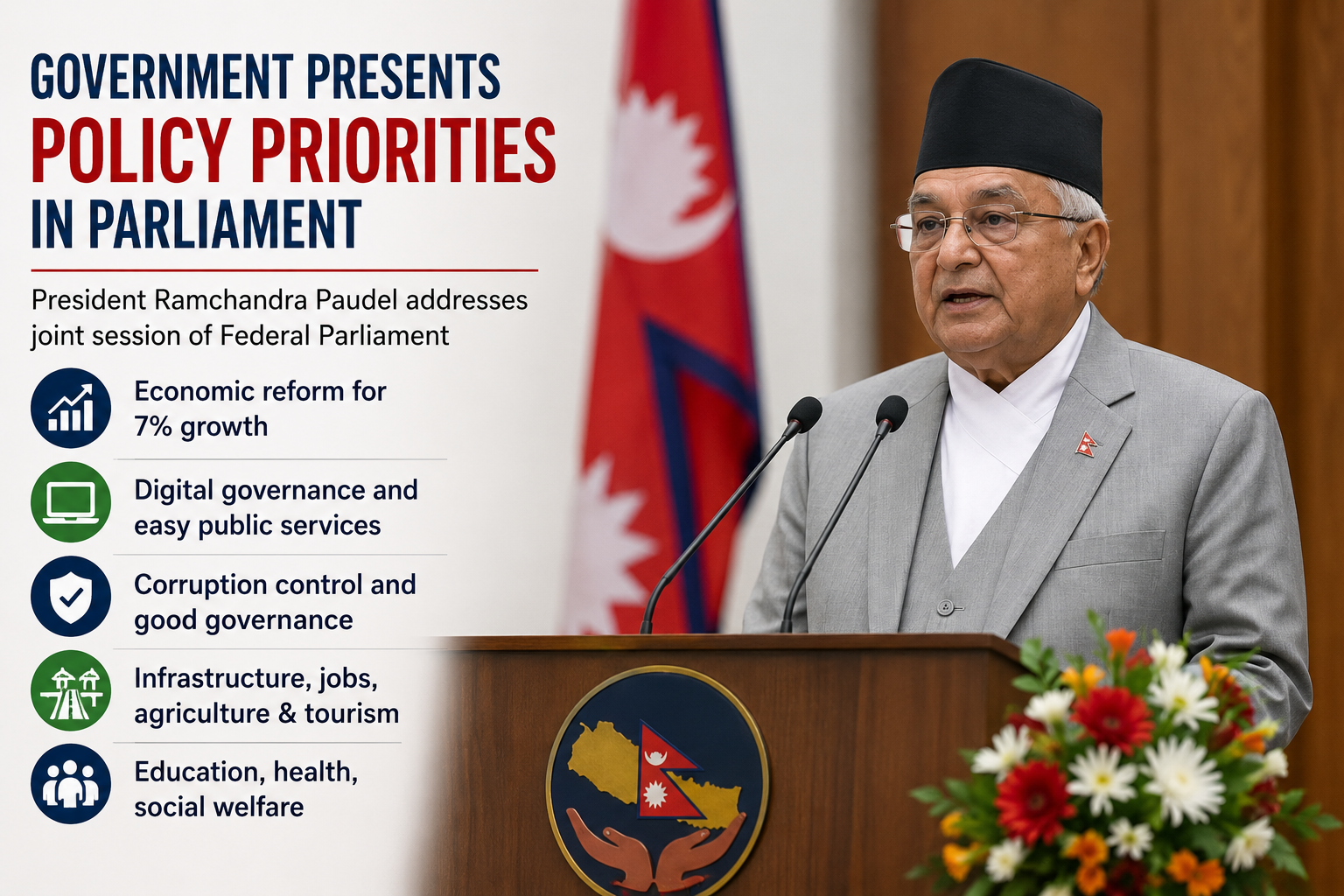 President Unveils Government’s Policy Priorities Focused on Economic Reform, Digital Governance and Public Service Delivery
