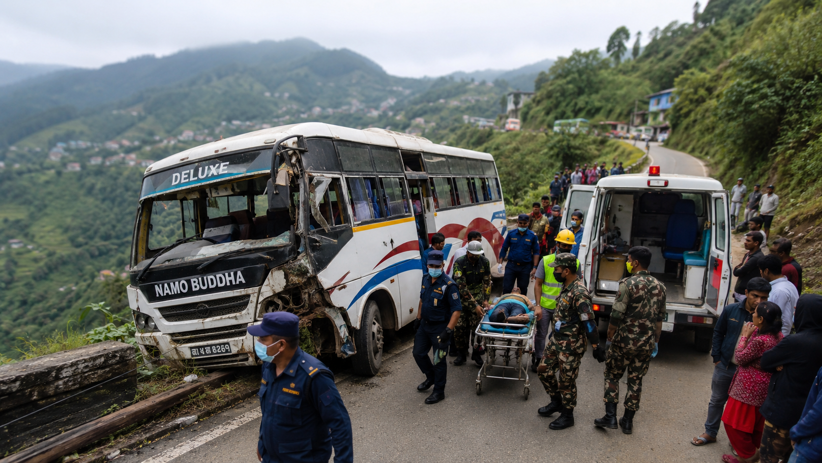 Deadly Bus Crash in Namo Buddha Leaves Eight Dead, Sixteen Injured